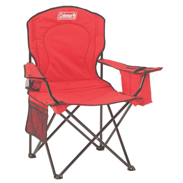 Blue Supports up to 325 lbs Portable Camping Quad Chair with 4-Can Cooler 